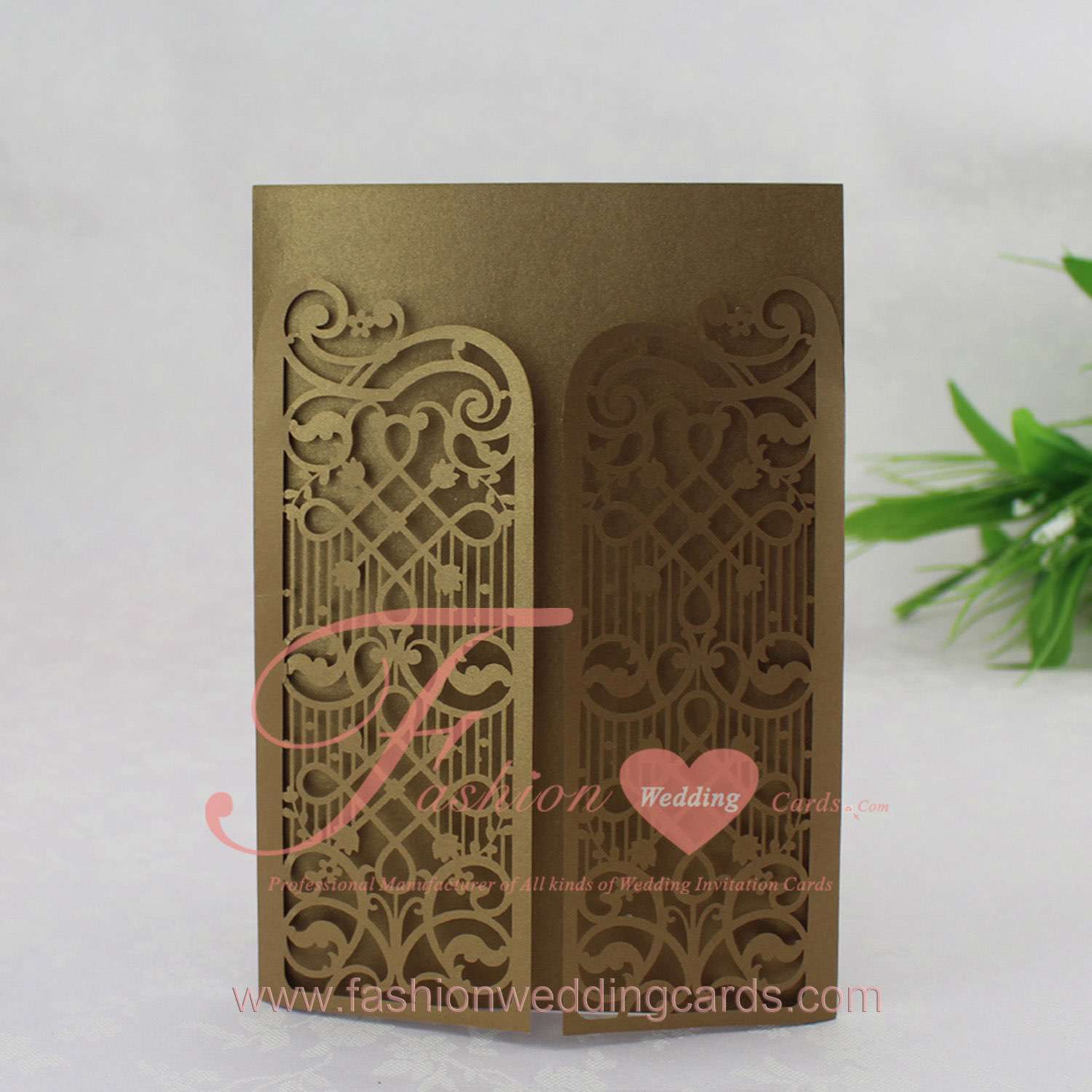 Fancy Gold Laser Cut Wedding Invitations Sydney